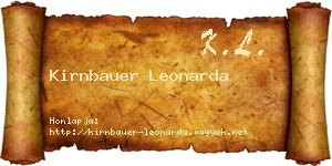 Kirnbauer Leonarda névjegykártya